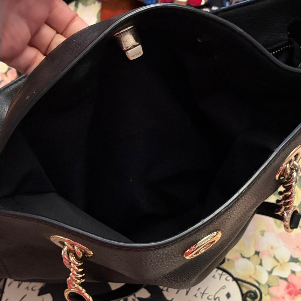 Coach (REHAB Project) Black Tote with Gold Accents READ FULL Description - Picture 10 of 13